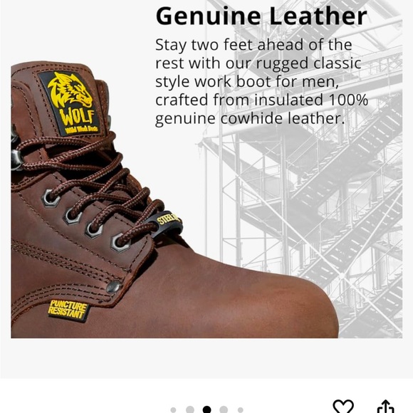 NWT Wolf Men’s Work Boots 9.5 - Picture 3 of 10